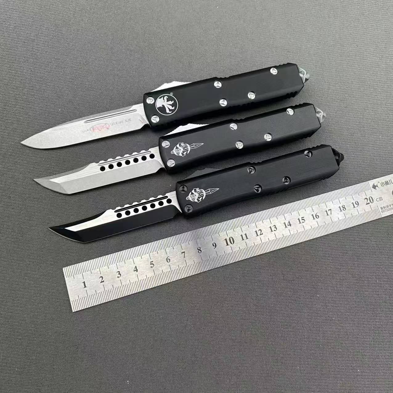 MIT UTX85 CNC aviation aluminum Black Handle Hunting Survival Tactical Combat EDC Outdoor Self-defense Pocket OTF Knives