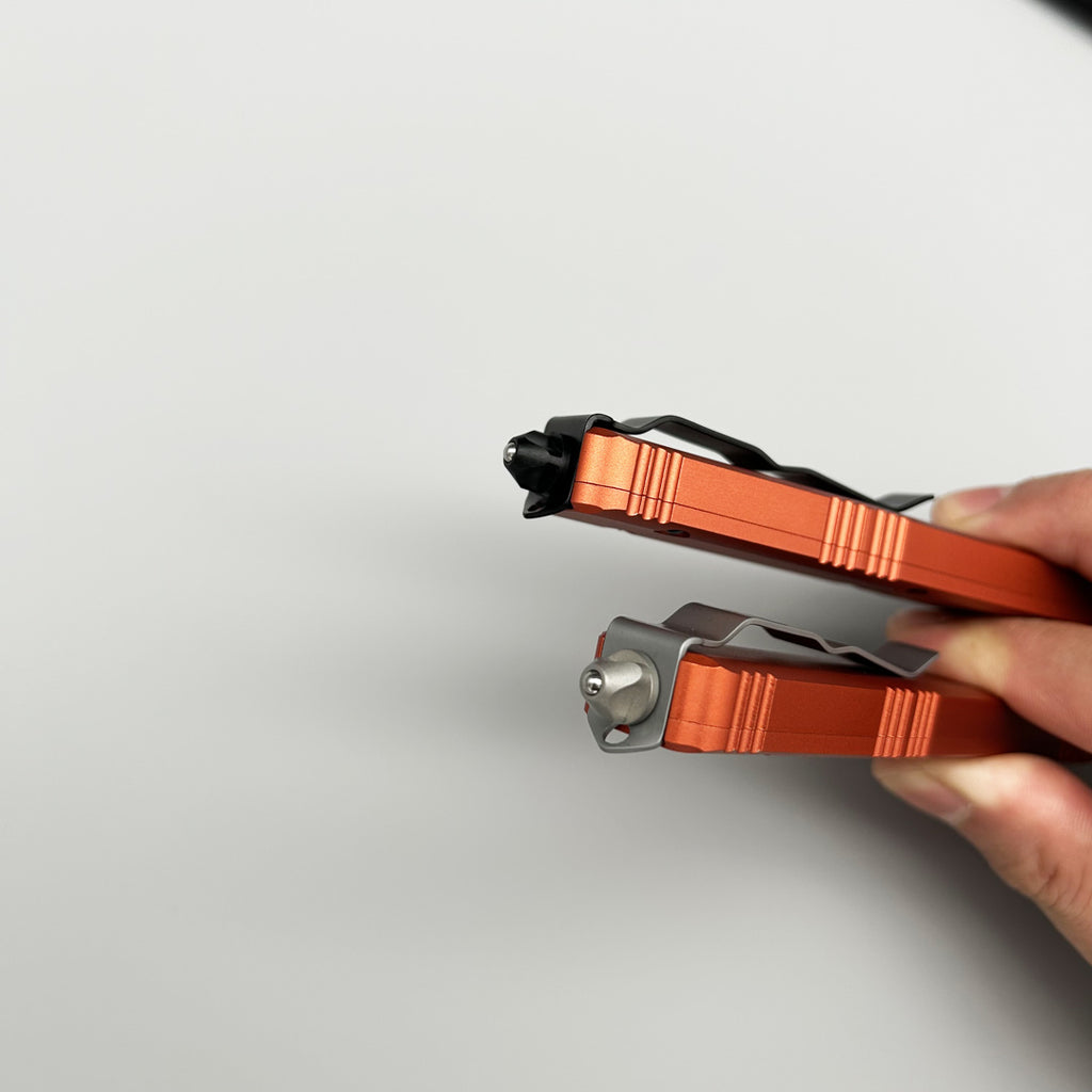 MT UT CNC aviation aluminum Orange Handle Hunting Survival Tactical Combat EDC Outdoor Self-defense Pocket OTF complete Knives Parts