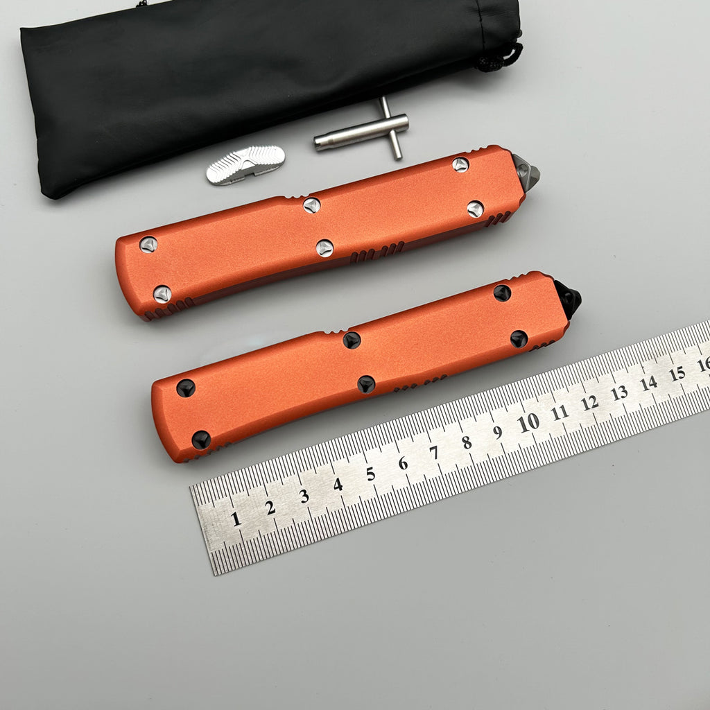 MT UT CNC aviation aluminum Orange Handle Hunting Survival Tactical Combat EDC Outdoor Self-defense Pocket OTF complete Knives Parts