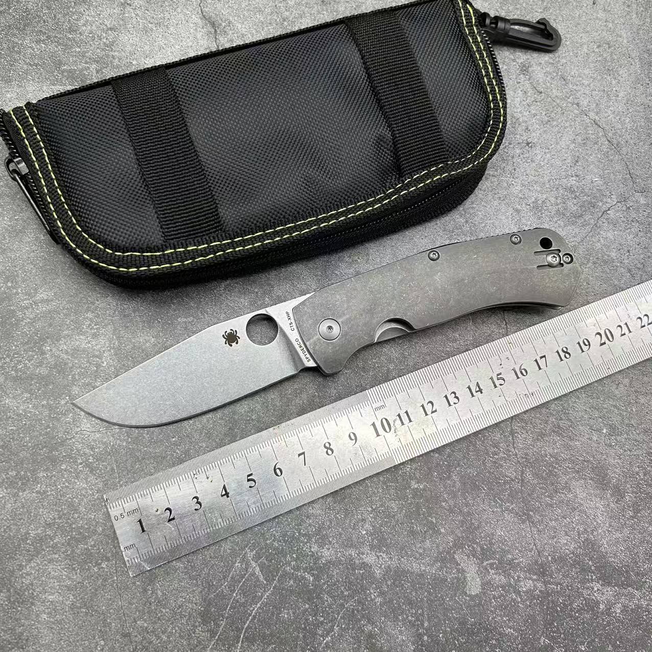 SP C186 Folding knife Titanium handle D2 Steel Camping Outdoor Survival Tactical EDC Knife