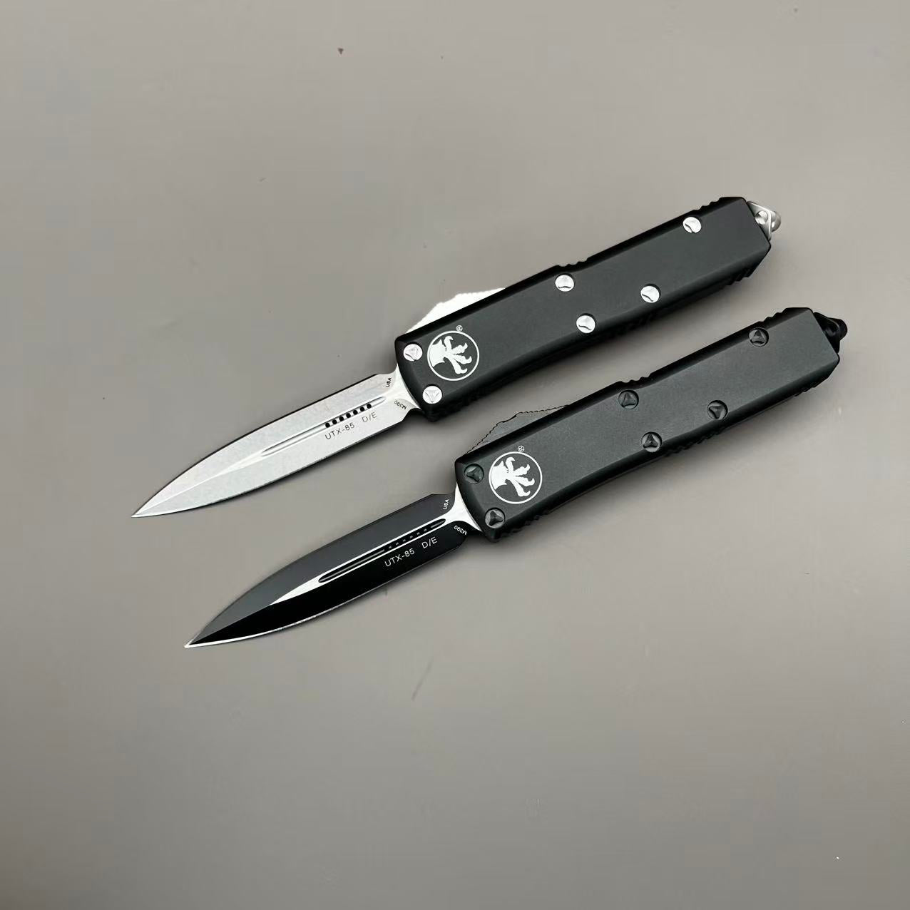 MIT UTX85 CNC aviation aluminum Black Handle Hunting Survival Tactical Combat EDC Outdoor Self-defense Pocket OTF Knives