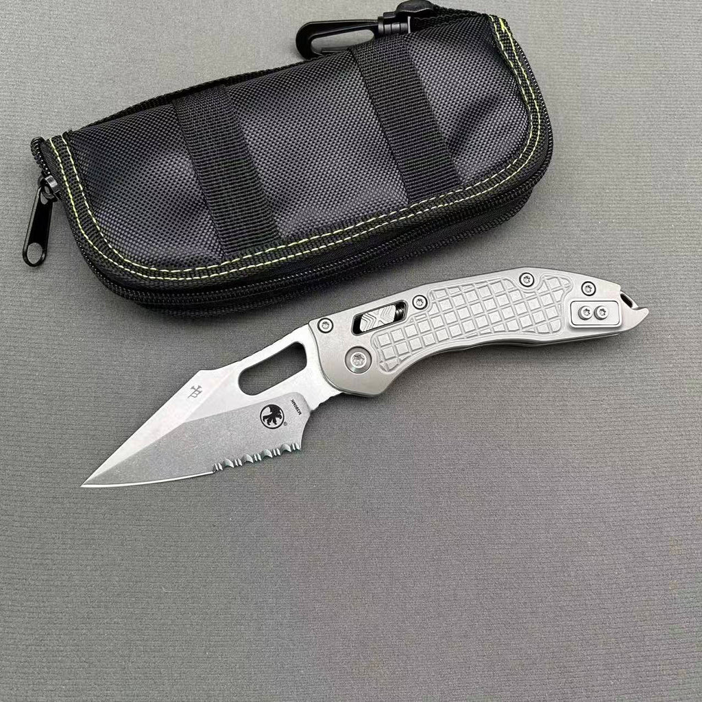 MT New Stitch Folding Knife Titanium Camping Outdoor Hunting Survivial Knife