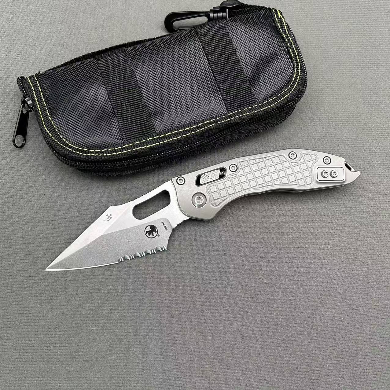 MT New Stitch Folding Knife Titanium Camping Outdoor Hunting Survivial Knife
