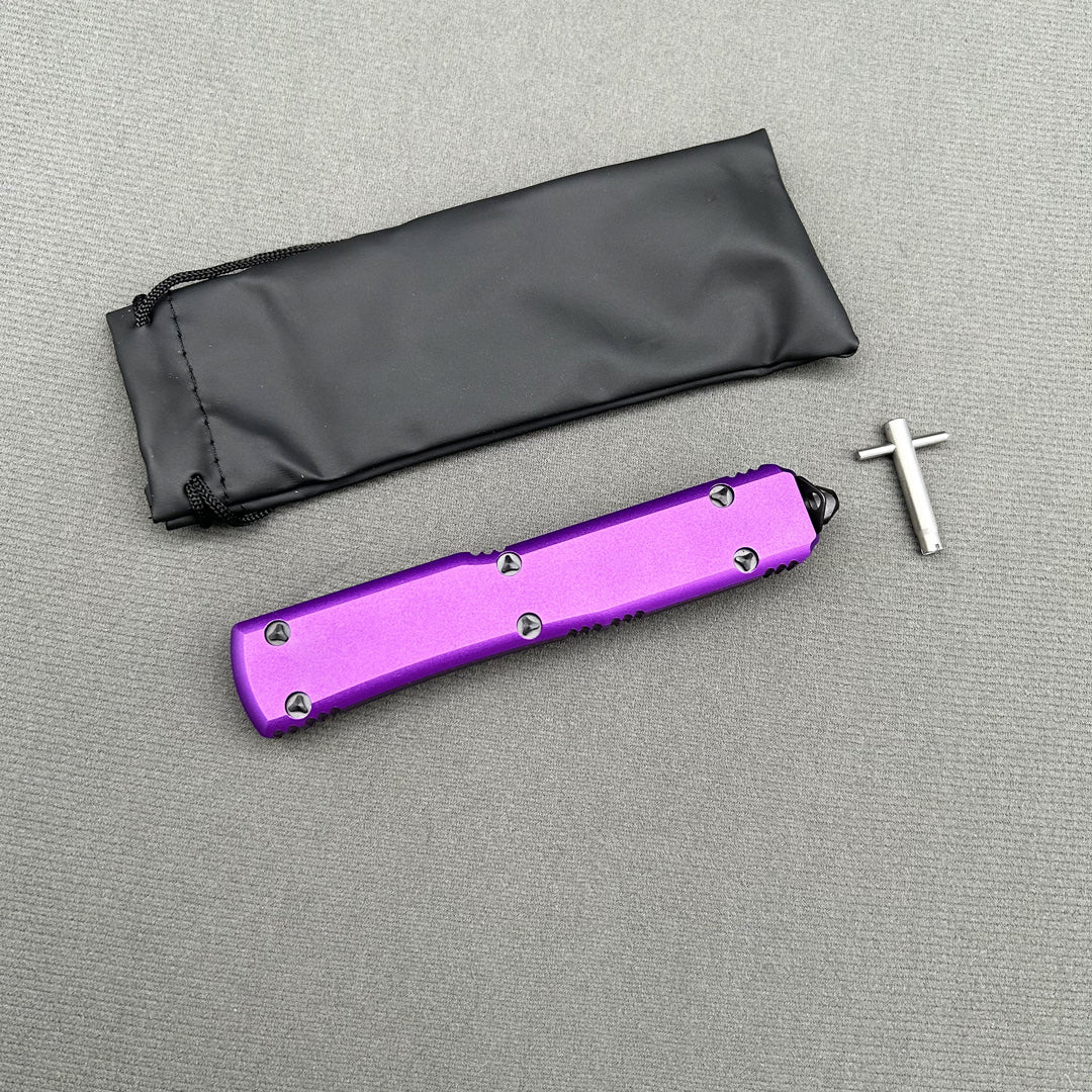 MT UT Purple Handle CNC aviation aluminum Hunting Survival Tactical Combat EDC Outdoor Camping defense Pocket Hiking complete Knife Parts