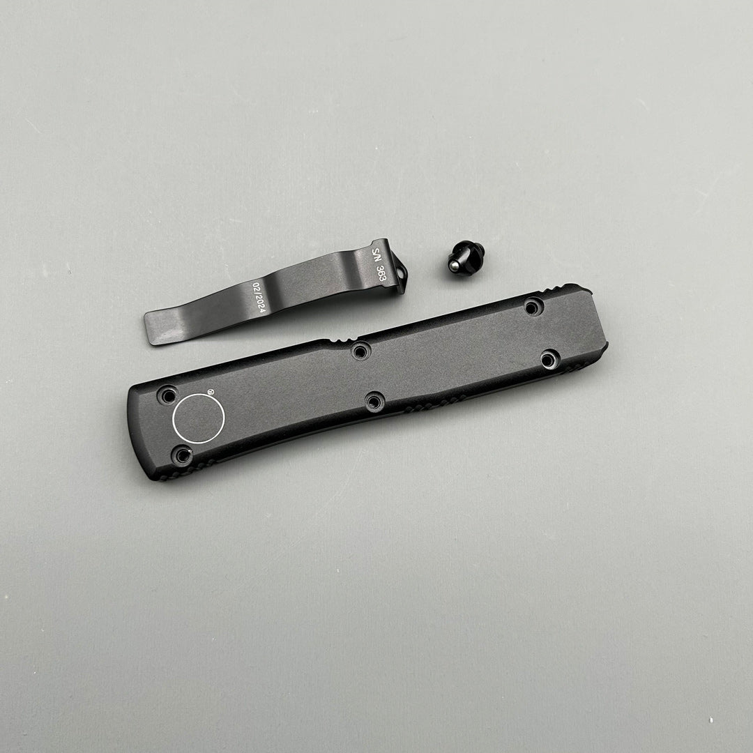 MT UT CNC aviation aluminum Black Handle Hunting Survival Tactical Combat EDC Outdoor Self-defense Pocket OTF Knives complete Parts