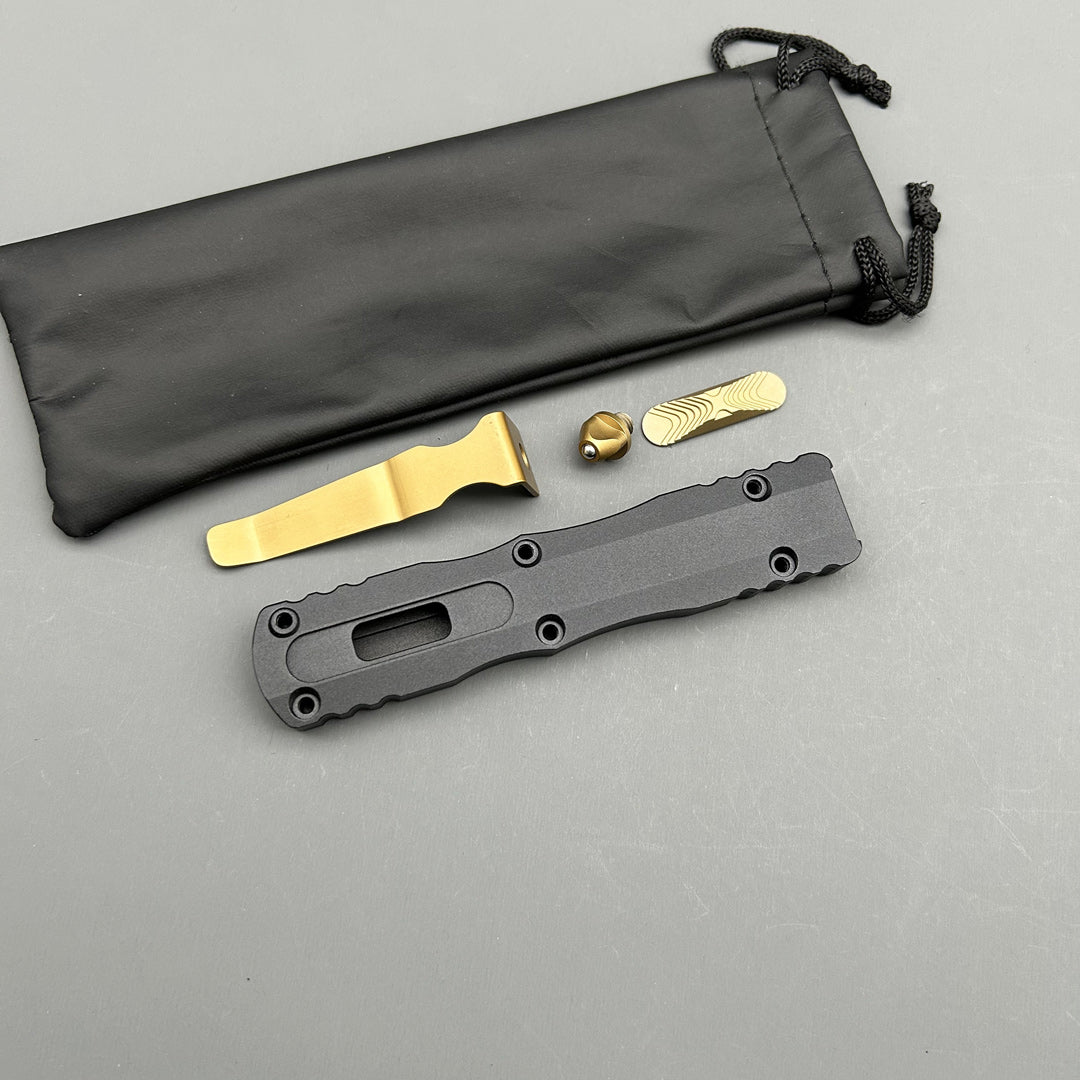 MIT DIRAC Golden knife CNC Aviation Aluminum Outdoor Camping Hunting Tactical gear defence EDC Combat pocket OTF knife Parts