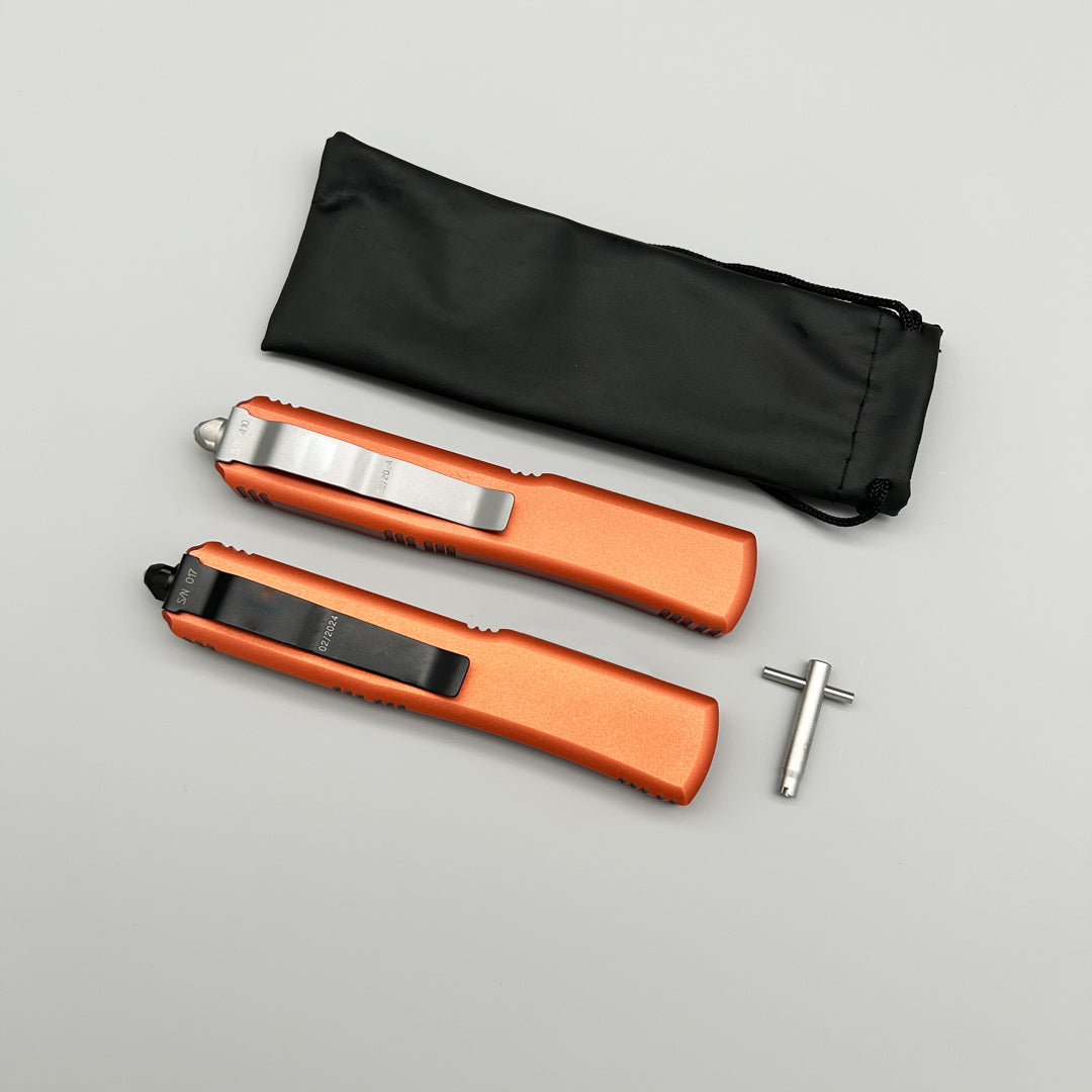 MT UT CNC aviation aluminum Orange Handle Hunting Survival Tactical Combat EDC Outdoor Self-defense Pocket OTF complete Knives Parts