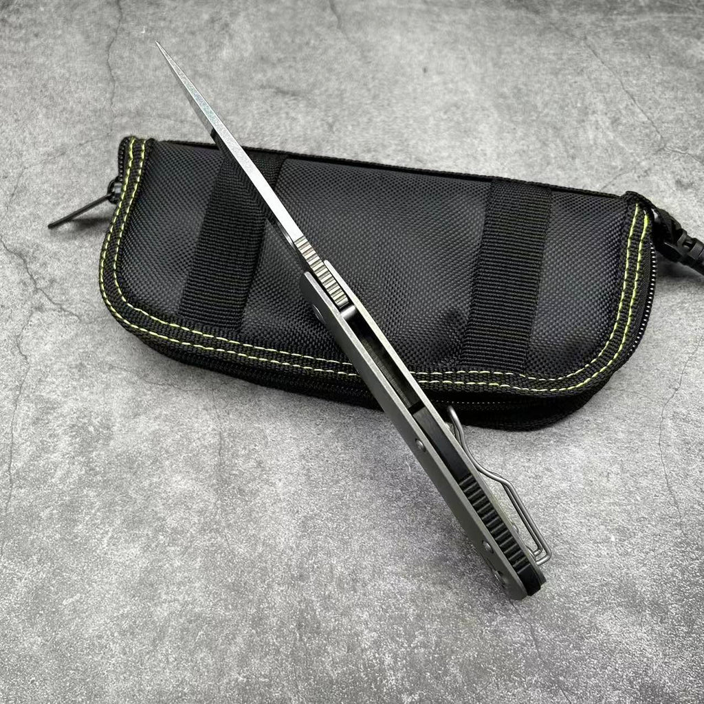 SP C186 Folding knife Titanium handle D2 Steel Camping Outdoor Survival Tactical EDC Knife