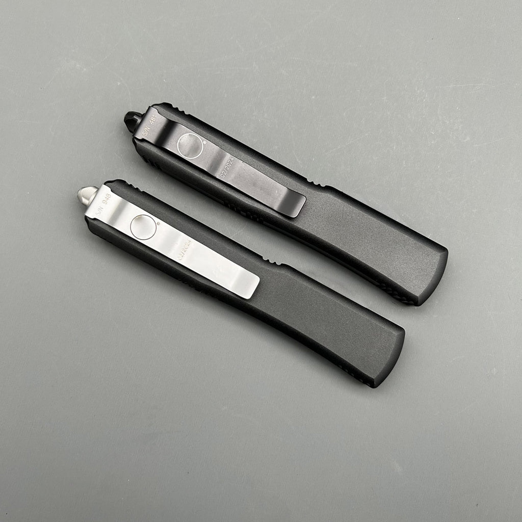 MT UT CNC aviation aluminum Black Handle Hunting Survival Tactical Combat EDC Outdoor Self-defense Pocket OTF Knives complete Parts