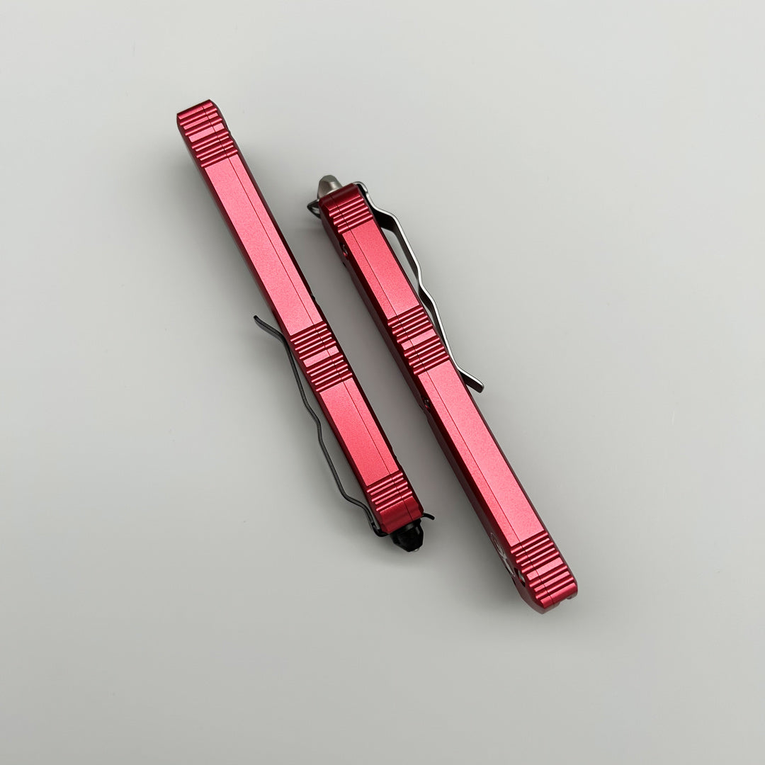 MT UT CNC aviation aluminum Red Handle Hunting Survival Tactical Combat EDC Outdoor Self-defense Pocket OTF complete Knives Parts