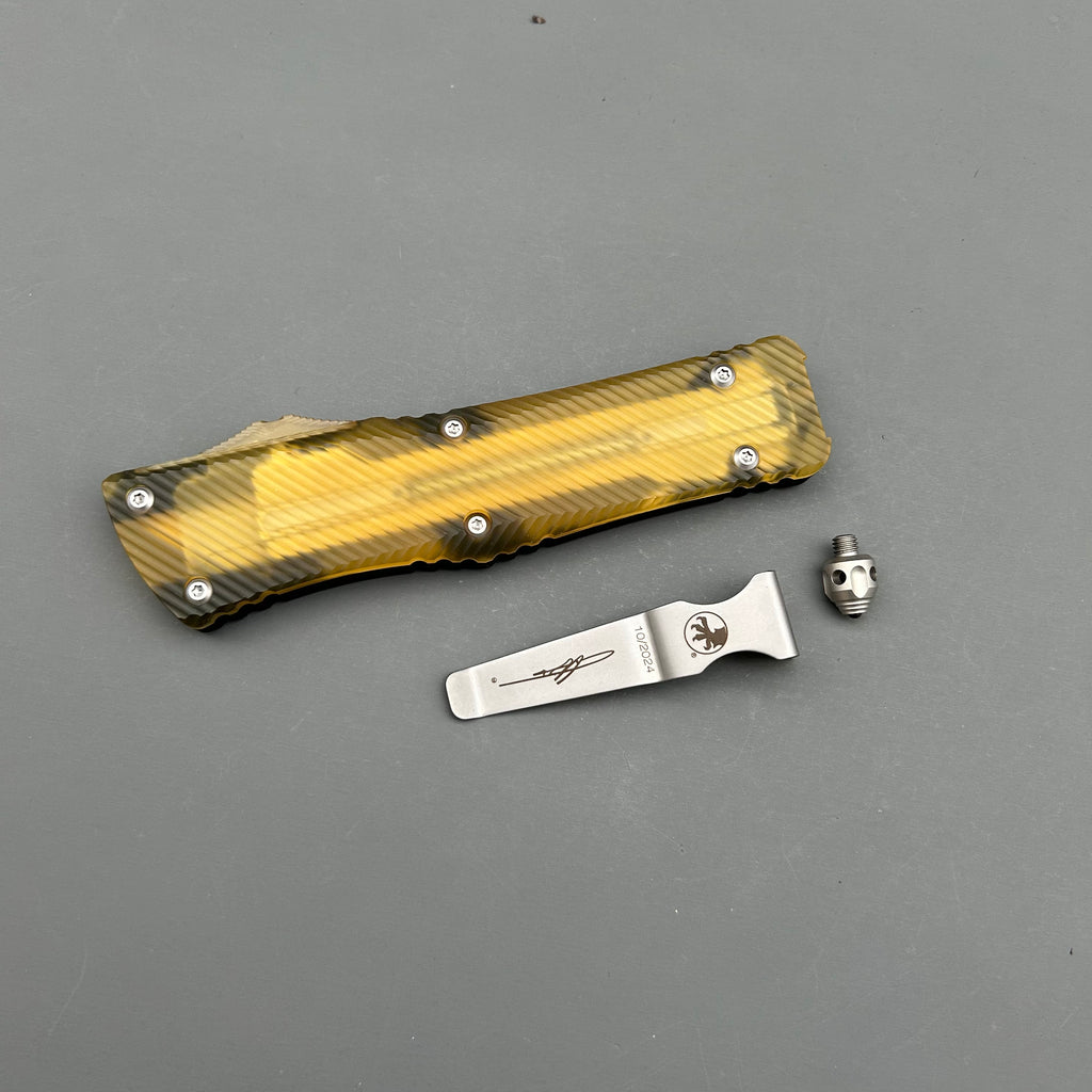 Mit COMBAT TROODON CNC PEI+Aviation Aluminum Survival EDC Tool Camping Outdoor Hunting tactical defence pocket OTF complete knife parts