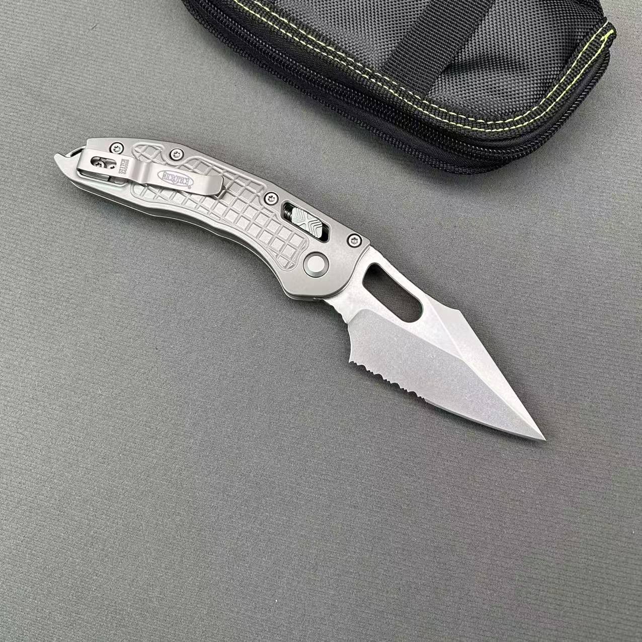 MT New Stitch Folding Knife Titanium Camping Outdoor Hunting Survivial Knife