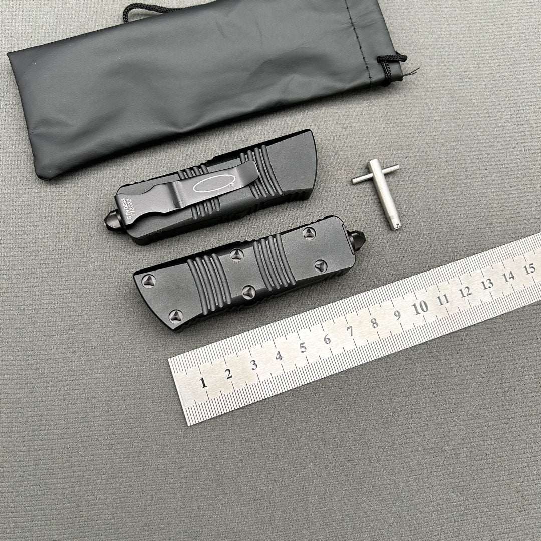 MT Mini COMBAT TROODON Black Handle CNC Aviation Aluminum 1 Set Survival EDC Camping Outdoor Gear pocket complete knife parts