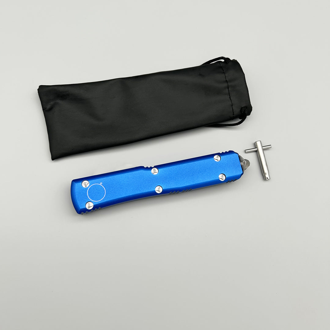 MT UT CNC aviation aluminum Blue Handle Hunting Survival Tactical Combat EDC Outdoor Self-defense Pocket OTF complete Knives Parts