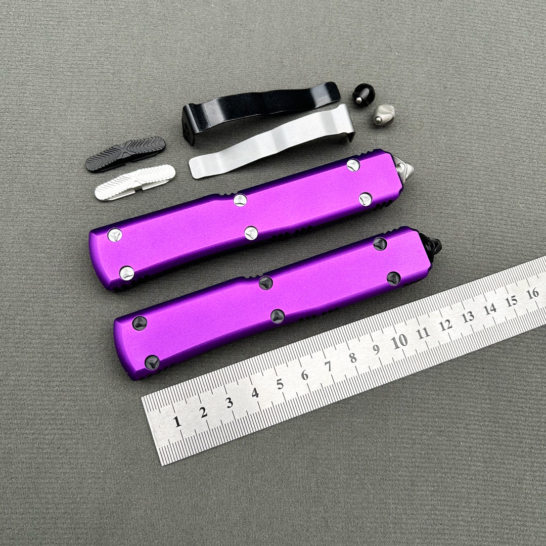 MT UT Purple Handle CNC aviation aluminum Hunting Survival Tactical Combat EDC Outdoor Camping defense Pocket Hiking complete Knife Parts