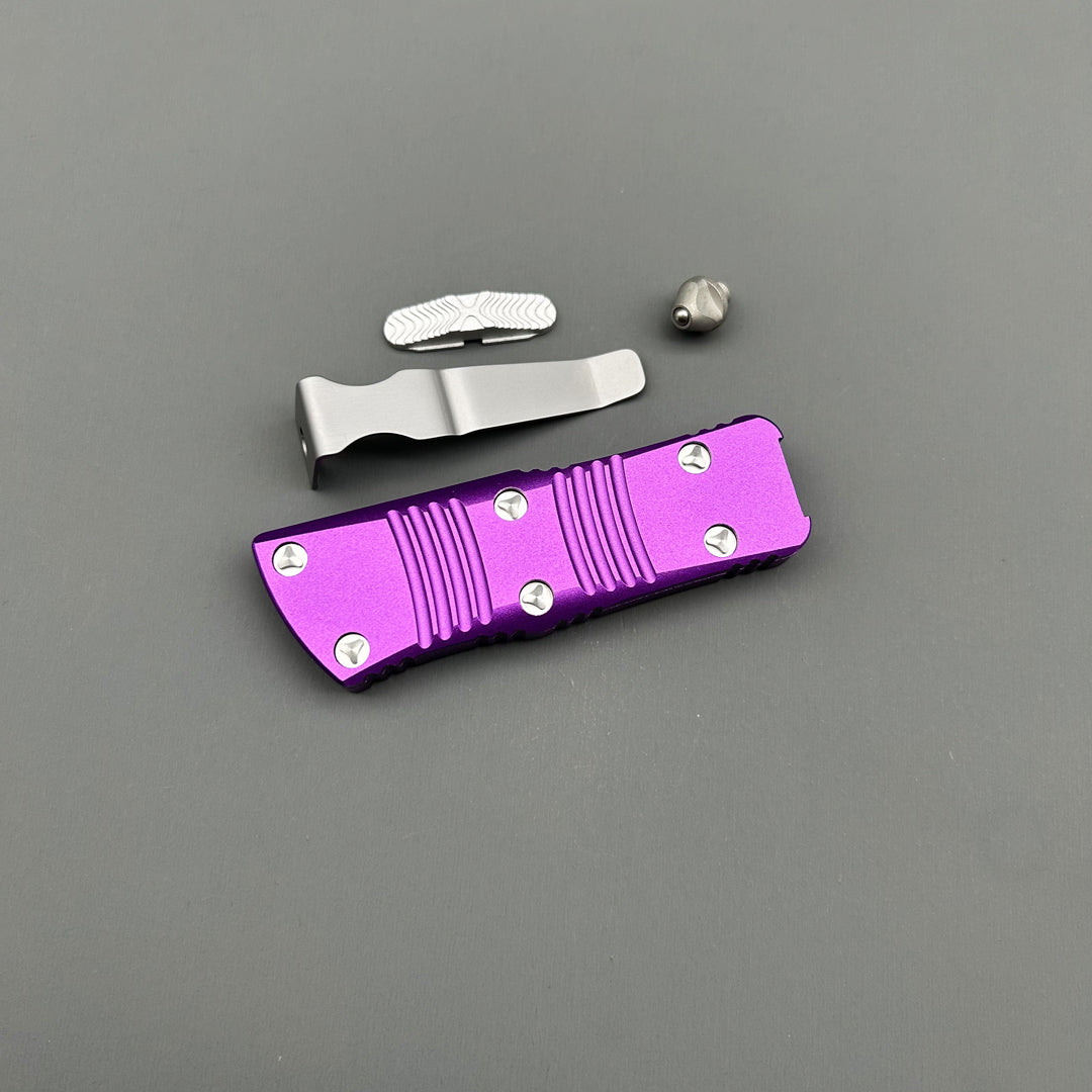 Mit Mini COMBAT TROODON Purple knife Survival EDC Tool Camping Outdoor Hunting tactical Gear Self-defense pocket complete knife parts