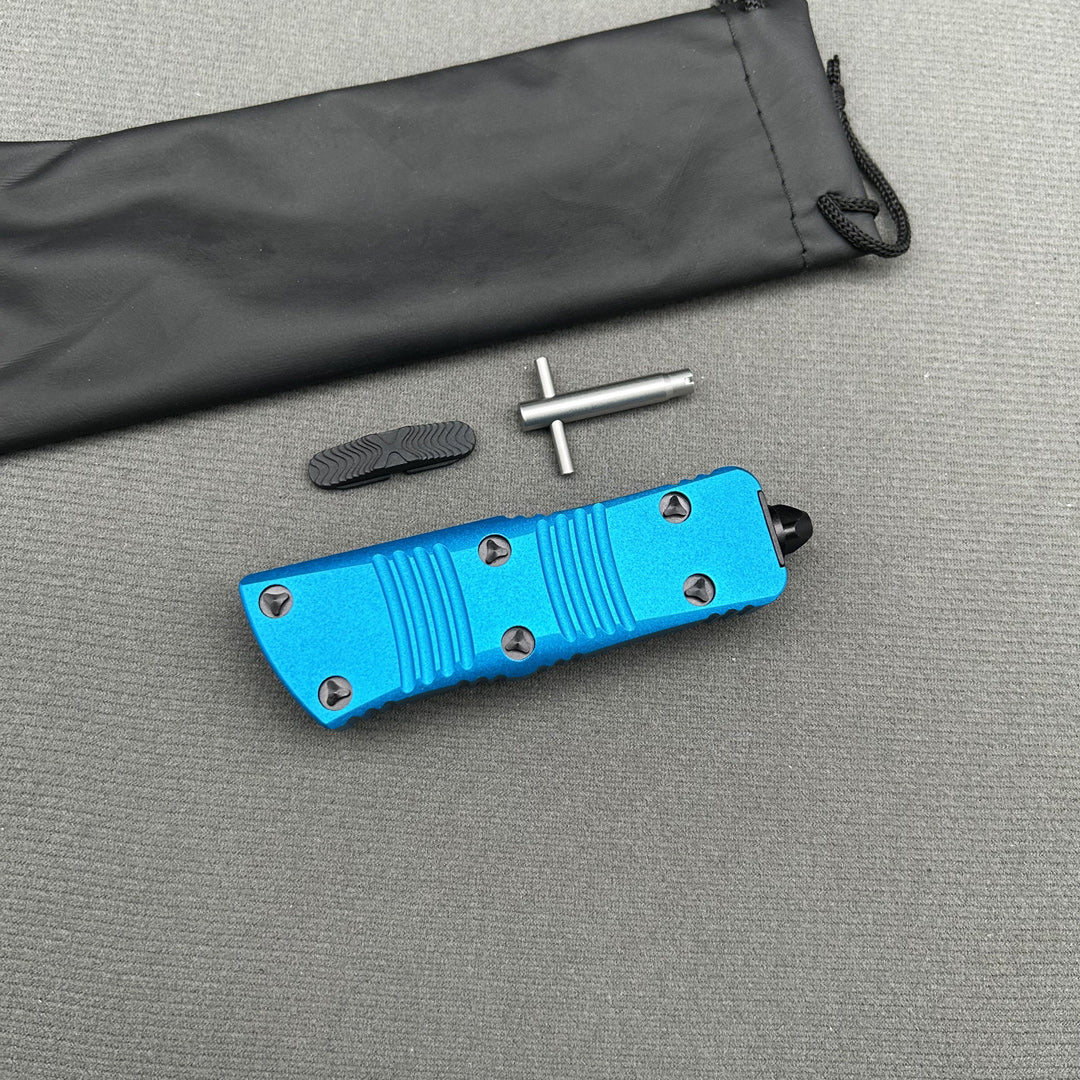 MT Mini COMBAT TROODON Blue Handle CNC Aviation Aluminum 1 Set Survival EDC Camping Outdoor Gear pocket complete knife parts