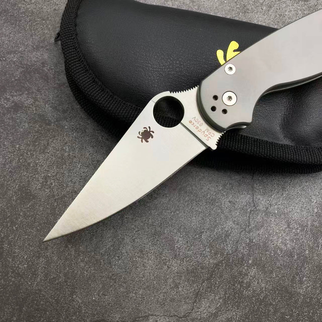 SP C81 Titanium handle Folding knife S35VN blade Camping Outdoor Survival Tactical Folding Knife