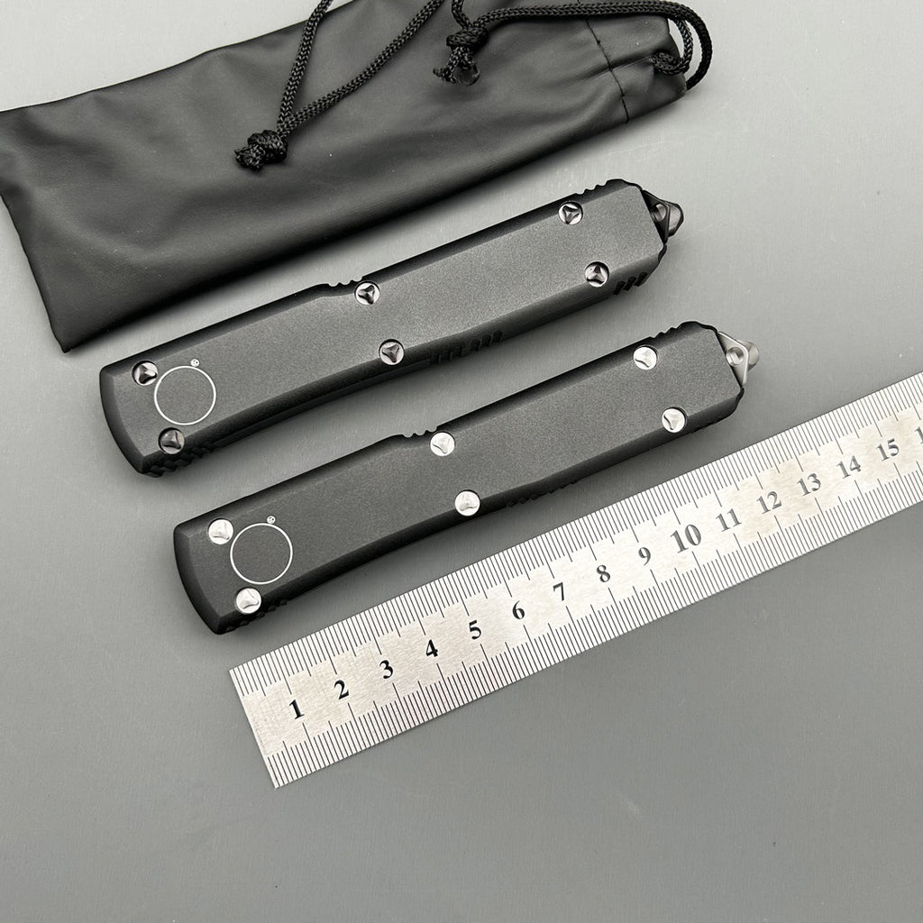 MT UT CNC aviation aluminum Black Handle Hunting Survival Tactical Combat EDC Outdoor Self-defense Pocket OTF Knives complete Parts