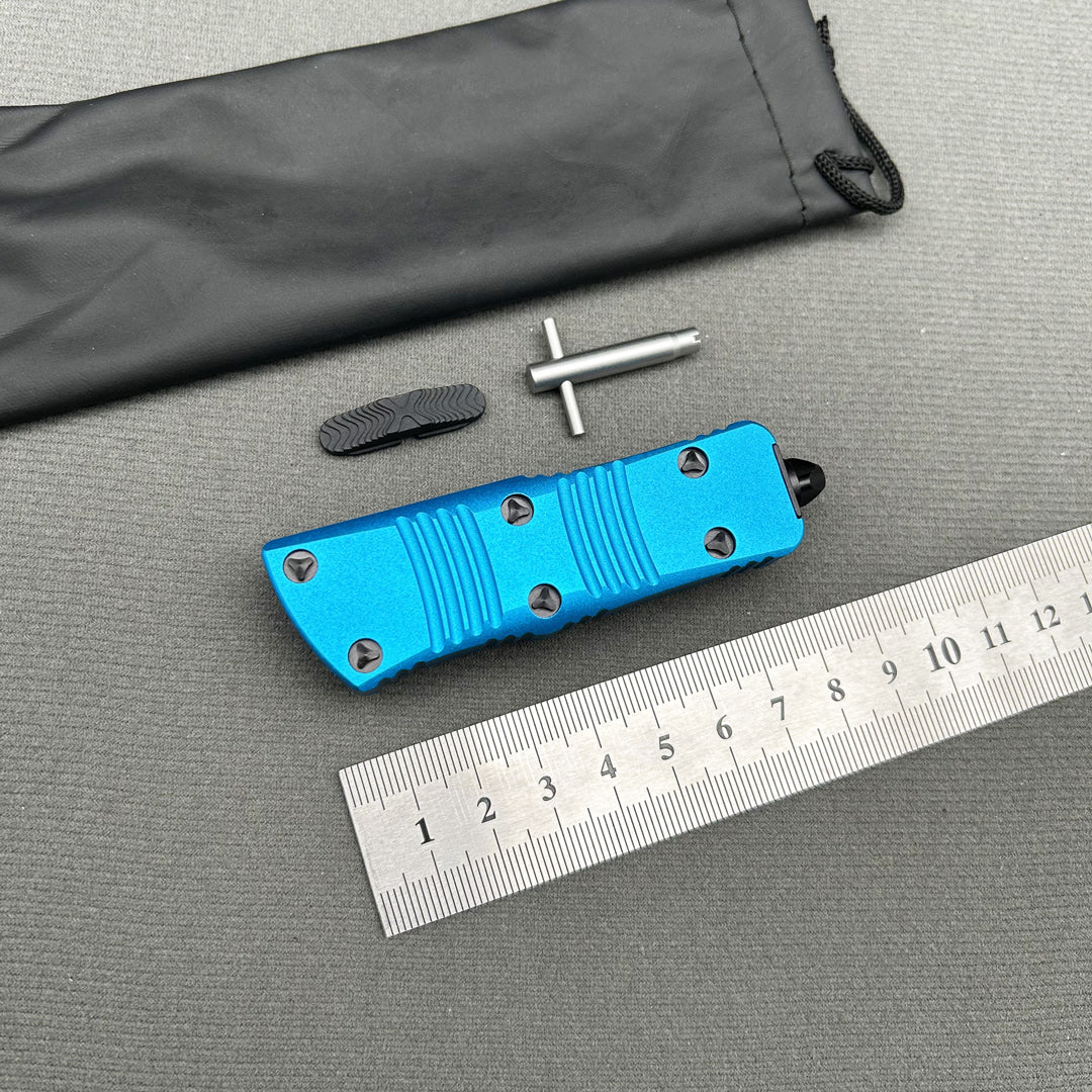 MT Mini COMBAT TROODON Blue Handle CNC Aviation Aluminum 1 Set Survival EDC Camping Outdoor Gear pocket complete knife parts