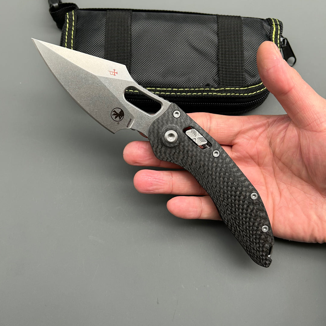MT New Stitch Folding Knife carbon fiber Camping Outdoor Hunting Survivial Knife