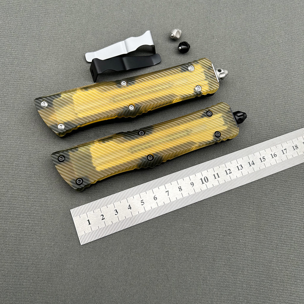 Mit COMBAT TROODON CNC PEI+Aviation Aluminum Survival EDC Tool Camping Outdoor Hunting tactical defence pocket OTF complete knife parts