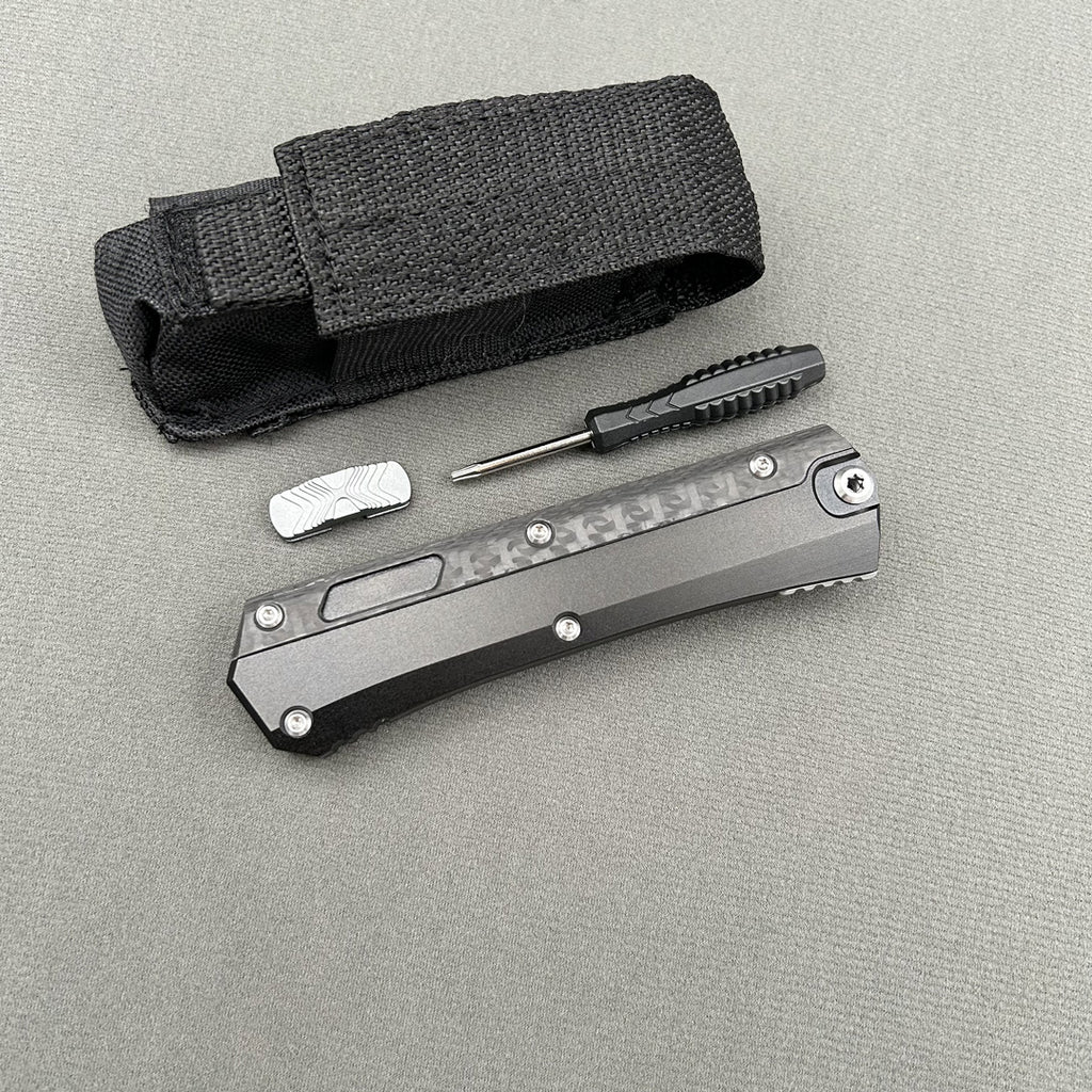 MIT Glykon Knife CNC carbon fibre aviation aluminum Hunting Tactical Combat EDC Outdoor Self-defense Pocket complete Knives Parts